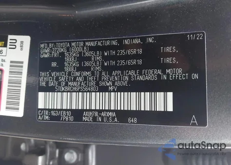 2023 Toyota Highlander Hybrid Xle from USA, damaged, VIN 5TDKBRCH6PS564803